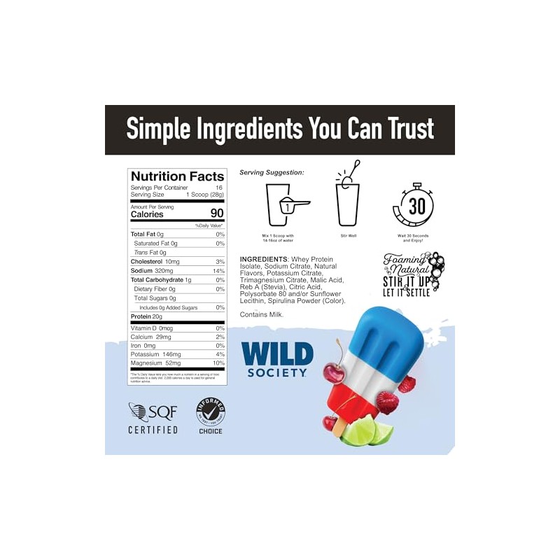WILD SOCIETY- Proteína de Suero Transparente Premium Electrolitos Refrescante Proteína