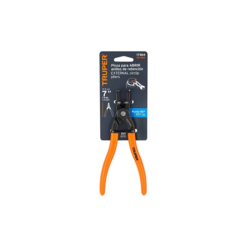 Truper PA-369, Pinza con punta a 90° para abrir anillos