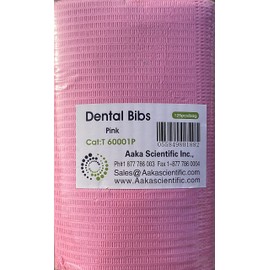 Aaka Dental Bib Light Pink 125 Pcs,13x18 Disposable 3 Ply Dental Patient Bib, Aduitr Bibs I Tattoo I Waterproof / 2 Ply Tissue + 1 Ply Poly/Polyback Sheet;
