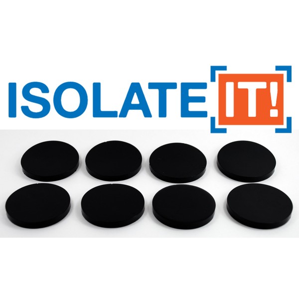Isolate It: Sorbothane Vibration Isolation Circular Pad 30 Duro (.25" Thick 2.25" Dia.) - 8 Pack