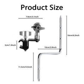 EASTROCK Cowbell Clamp, Snare Drum Cowbell Clamp Cowbell Mount Bracket Mounting Bracket for Cowbells (Snare Drum Cowbell Clamp)