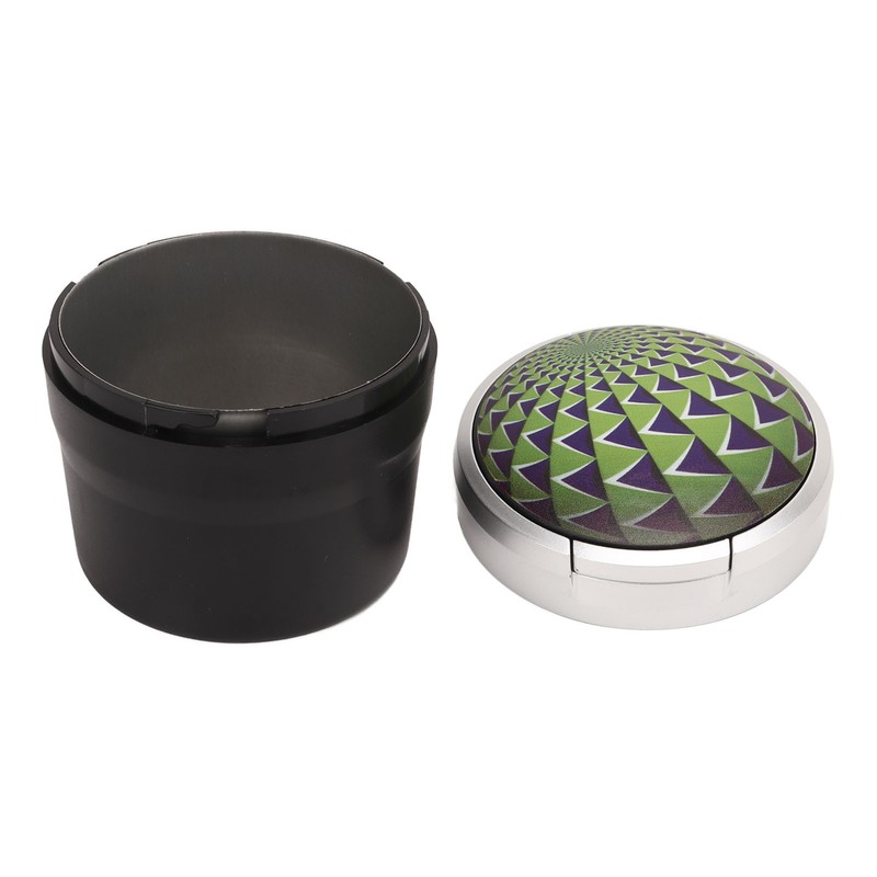 Portable Car Ashtray Mini Silver Edge Fire Prevention Smokeless Auto