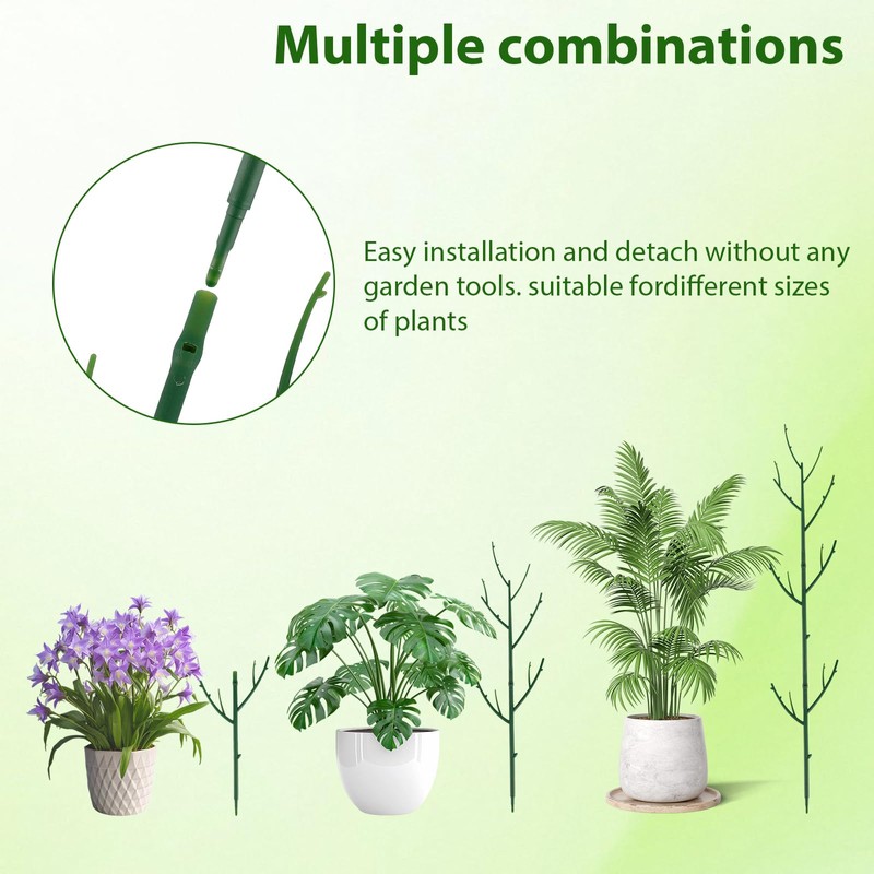PERSZEN 6 Pack Stackable Monstera Plant Support, Plant Stakes for