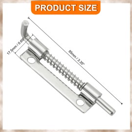 MECCANIXITY Spring Loaded Latch Pin 3.35 x 0.69 Inches, Right Spring Loaded Barrel Bolt for Cabinets Trailer Doors Chests Gate Stainless Steel Silver Pack of 4