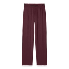 Tommy John Women's Second Skin Pajama Pants, Comfortable Soft Cotton Sleep & Lounge Bottoms for Women, Pajama Pants Wide Leg Lightweight Casual Lounge Pants (Elastic Band, Winetasting, XXL)