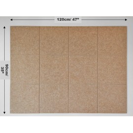 Large Cork Board Alternative - 47"x35" 12 Pack Felt Wall Tiles with Safe Removable Adhesive Tabs, Cork Wall Tiles Cork Board for Home Office Pin Board Tack Board 48 x 36 - Suntan