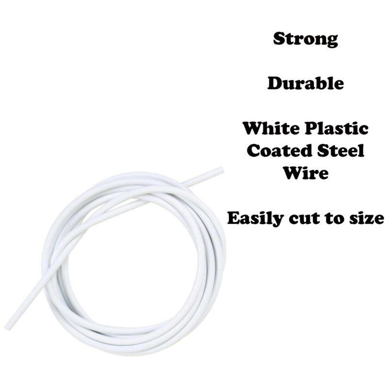 Lizzy 3 Metre Net Curtain Wire with nickel-plated steel sixteen