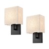 YUBOLE Industrial Wall Sconces Black Bedroom Wall Lamp with Khaki