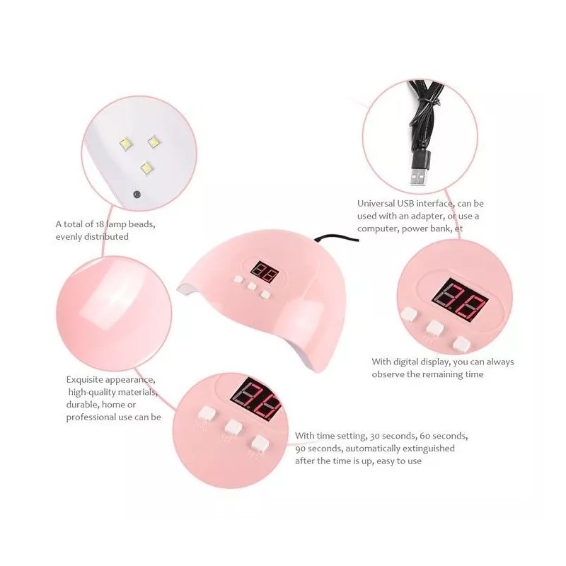 HAOMNING COMERCIO Lámpara De Uñas Uv Led Secador De Uñas