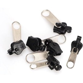 6 Pcs Black Universal Fix Zipper Repair Kit Replacement Zip Slider Teeth Zippers Resistant Design Home Art Craft Sewing