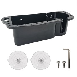 JT-HLM Boat Caddy Organizer Marine Cup Holder Universal Fit for Bass Boat Kayak Boat Fishing Cabin Storage (black)