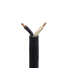 12 AWG SJOOW Portable Cord, 2 Conductor 300V Power Cable, EPDM Wires with CPE Outer Jacket - 10' Length