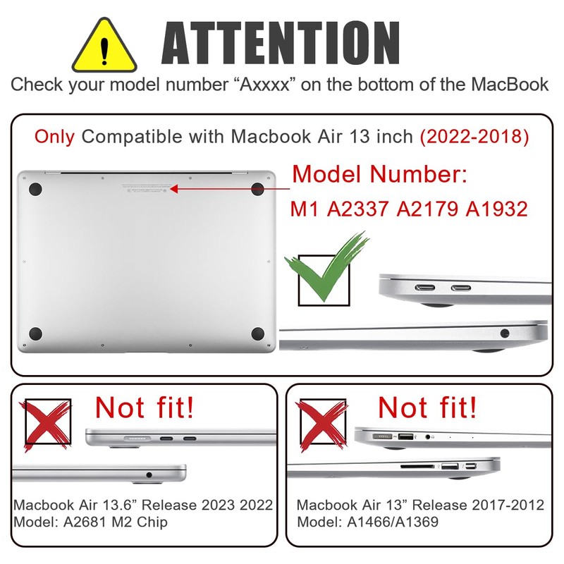 YSCLBAHUKE Compatible with MacBook Air 13 inch Case 2021 2020-2018