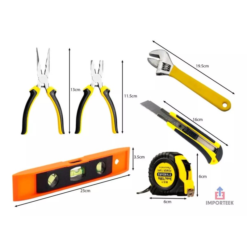Importeek Kit Herramientas Pinzas Perico Flexometro Nivel Cutter