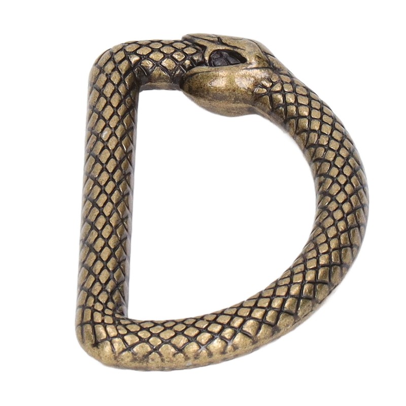 20Pcs Metal D Rings Snake Pattern Wear Resistant Metal Rings