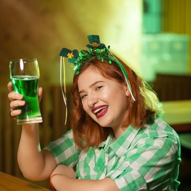 FRCOLOR St.patricks Day Headband Green Shamrock Headpiece Irish Day Festival Hair Hoop Lucky Hair Accessories for Woman