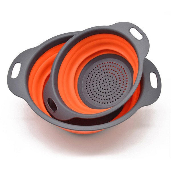 Collapsible Colander, Set of 2 PCS Collapsible Strainer, Space-Saving Kitchen,