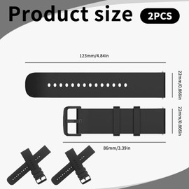 Uhrenarmband 22mm,Uhrenarmbänder aus Silikon,Uhrenarmband mit Schwarzer Schnellverschluss,Ersatzbänder Watch Straps,Ersatzarmband 22mm,Uhren Zubehör,Watch Band Uhrenarmbänder für Herren Damen