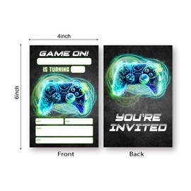 LoaHak Video Game Party Invitation , Video Game Birthday Invitation Digital, Video Game Theme Birthday Party Invitation Cards. (046)