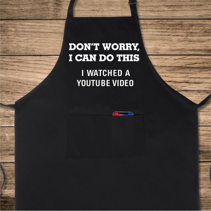 100% Cotton Funny Apron for Men Women Adjustable Bib Aprons