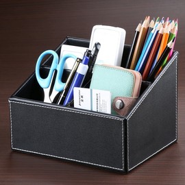 KINGFOM Remote Control Organiser, 3 Compartments TV Remote Holder (Black)