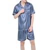 AprBean Satin Silky Men's Pajama Sets Short Sleeve Classic Sleepwear