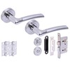 HANDLEZONE® Columba Premium Door Handles on Rose Bathroom Lock Pack