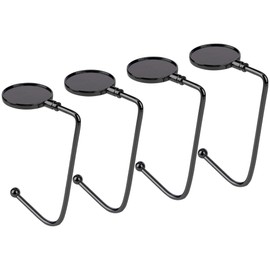 KEYIDO 4 Pack Christmas Stocking Hooks Stocking Holder for Mantle Fireplace Metal Xmas Hooks Hangers with Anti Skid Safety Hang Grip for Christmas Party Decoration Black