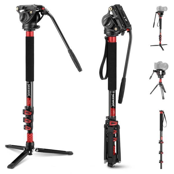 NEEWER 71.6" Pro Camera Monopod with Feet, Carbon Fiber Telescopic