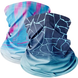 2 Pack Breathable Cooling Neck Gaiters,UPF 50 Ice Silk Face Shield Scarf Neck Gaiter,Headwear Bandana Face Cover,Stretchy Balaclava Neck Warmer by H HOME-MART