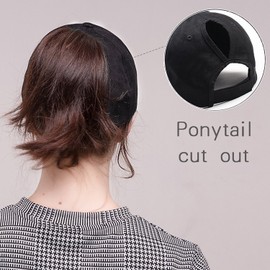 Ymombest Ponytail Baseball Cap Messy High Bun Adjustable Mesh Trucker Sun Hat