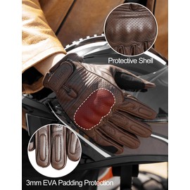 INBIKE IM805 Goatskin Motorcycle Gloves, Protective Gloves with Hard Protective Cover, Professional Motorcycle Gloves, IM805, bronze, m