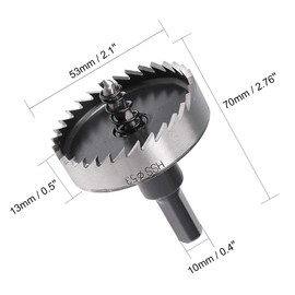 sourcingmap 53mm High Speed Steel HSS Drill Bit Hole Saw Cutter for Metal Alloy Wood