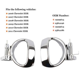 Interior Inside Door Handle Replacement for Chevy HHR 2006 2007 2008 2009 2010 2011, Front/Rear Driver & Passenger Side, Replace# 19299614 19299613