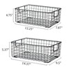 Kingrol 2 Pack Wire Storage Baskets with Handles, Metal Organizer