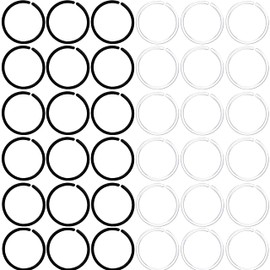 60Pcs Anti-Allergy 20G Unisex Plastic Hoop Ears Hole Retainers Hoop & Clear Nose Rings Hoop Retainer &8 Different Color for Sensitive Ears & Skin (2-in-1 Color)