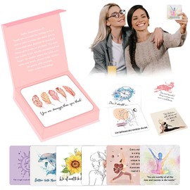 YOGONEV Tarjetas de Afirmaciones Positivas para Mujer - 50 Cartas Motivacionales con Frases Poderosas, Afirmaciones Diarias para Autoestima y Manifestación, Juego de Mindfulness en Caja Magnética - Regalo Inspirador de Empoderamiento Femenino (Pinky)