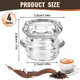 Coffee Percolator Glass Top Replacemet for Coleman, Gsi, Eurolux, Stansport, Texsport Percolators, Glass Coffee Filter Knob Top, Transparent Percolator Replacement Parts, 4 Pack