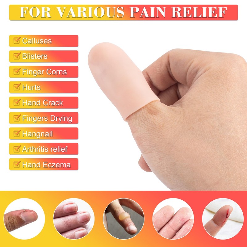 Joez Wonderful 10pcs Gel Finger Cots, Silicone Finger Covers, Thumb