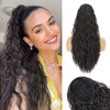 HANYUDIE Curly Ponytail Extension 24 Inch Drawstring Ponytail for Black