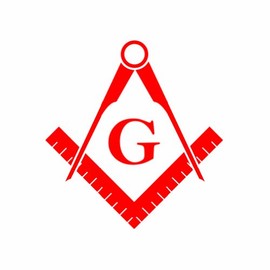 (2x) Freemasonry Emblem - Masonic - Red - Sticker - Decal - Die Cut