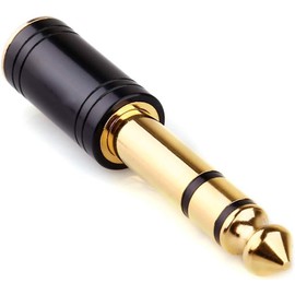 HSEUOPV is a Gold Plated 6.35mm (1/4") Male to 3.5mm (1/8") Female Stereo Audio Jack Adapter - Pure Copper TRS Plug, Compatible with Aluminum Case, Suitable for Earphones, Digital Pianos, Speakers