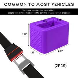 Ohleats 2 PCS Seat Belt Buckle Holder, Silicone Buckle Booster Raises Your Seat Belt for Easy Access, Buckle Cover Makes Receptacle Upright Buckling, Car Accessories for Kids (Purple)