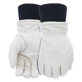 Boss Durable Cowhide Winter Work Gloves for Women, Aqua Armor, 100g Therm, Keystone Thumb, White, Medium/Large (B98142-WML)
