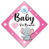 Baby on Board Car Sign with Pink Elephant Baby 14