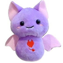 Amily, 4 Types of Cats, Bat Keychain, Fluffy, Cute, Stuffed Toy, Matching Bag Charm, Strap, Keyring, purple