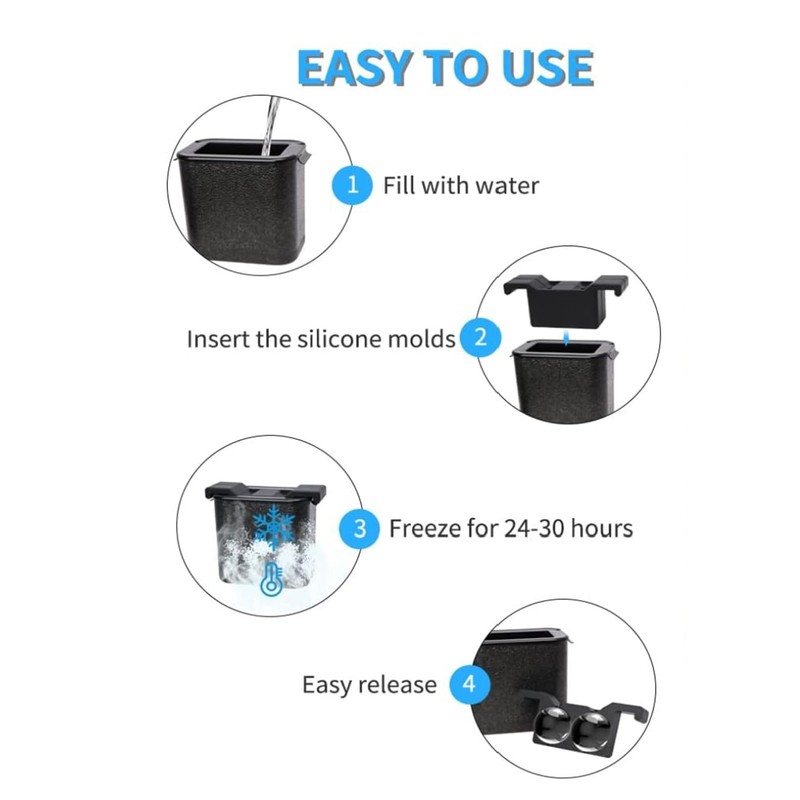 Silicone Sphere Ice Mold (4 Molds)