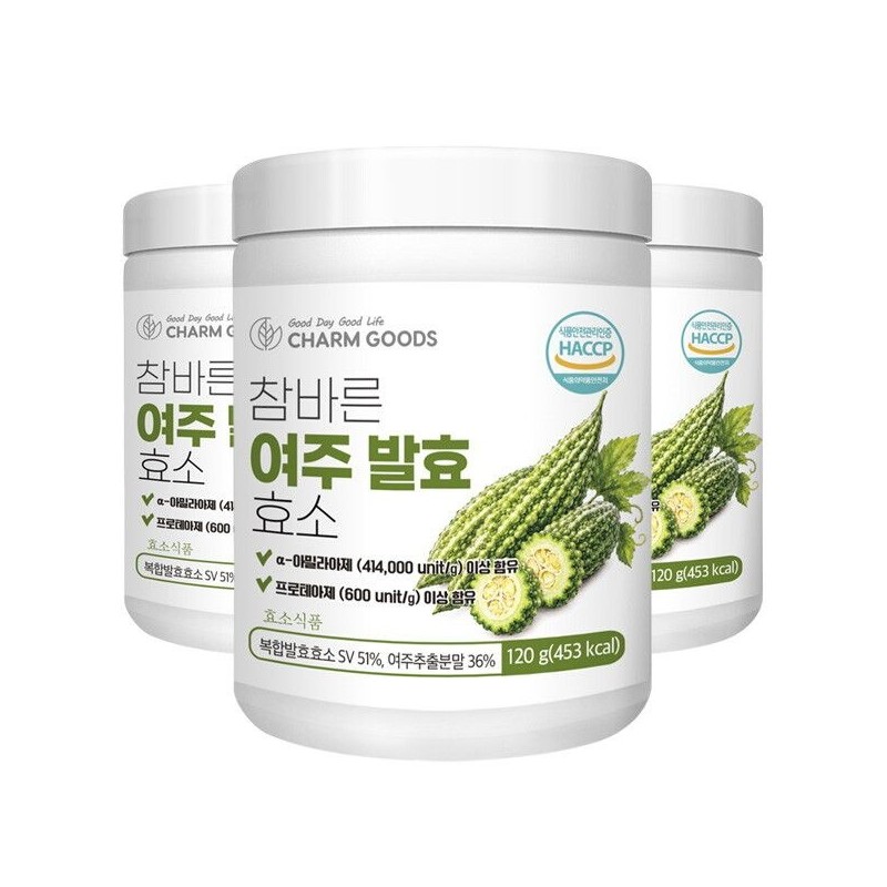 Charm goods [참굿즈] 참바른 여주 발효 효소 120g 3통