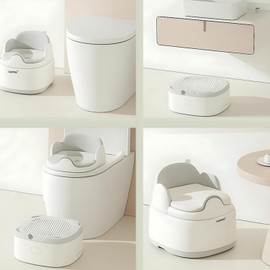 Joylittle 3-in-1 Potty Training Toilet–Multifunctional Toddler Potty Chair, Seat Adapter & Step Stool–Soft Cushion, Non-Slip Base, Easy-to-Clean with Anti-Splash Guard–For Boys & Girls Over 12 Months