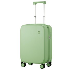 mixi Upgrade Carry on Luggage Suitcases with Spinner Wheels, Hardside Rolling Suitcase PC with TSA Lock Lightweight Travel Case 20in Carry-On, Fine Grid Avocado Green